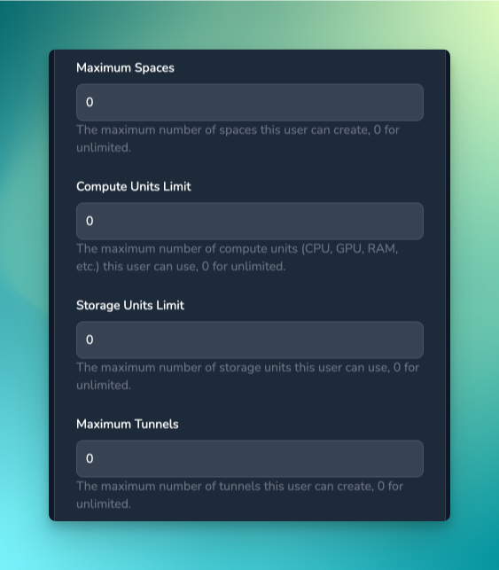 User Resource Limits