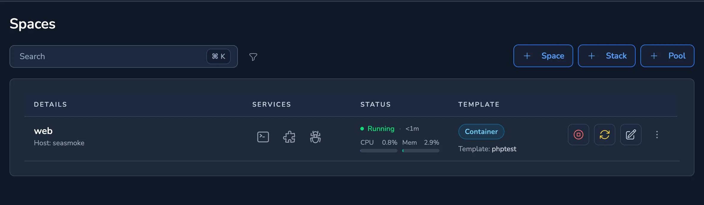 A Running Space in the Spaces List