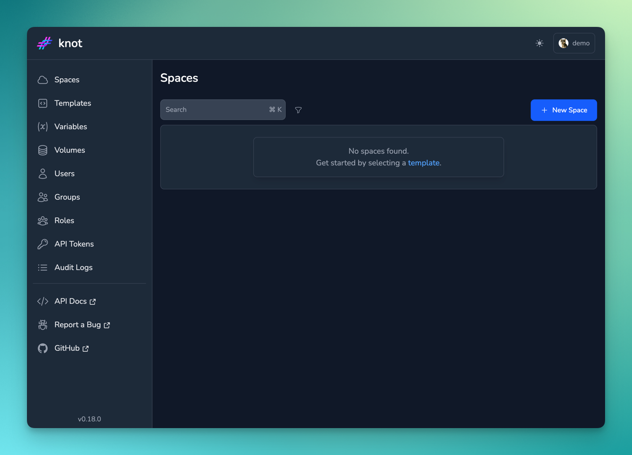 Spaces on Login